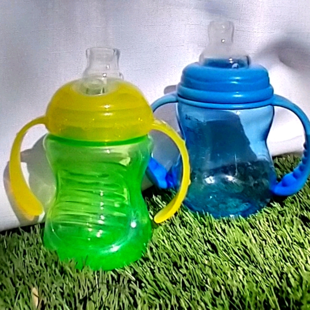 Nuby 8oz Sippy Cups 2pk Green/Blue